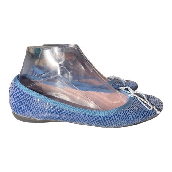 Paul Mayer Ladies Snakeskin Flats in Sky Blue - Picture 3 of 11